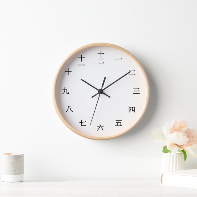 Chinese Character Wall Wood Clock (Home)