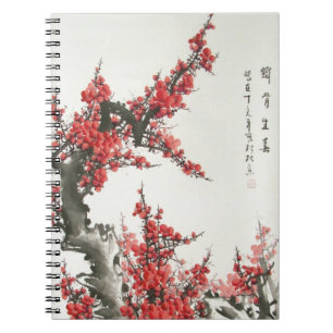 Chinese Cherry Blossom Spiral Notebook