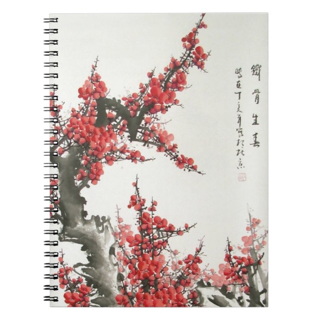 Chinese Cherry Blossom Spiral Notebook (Front)