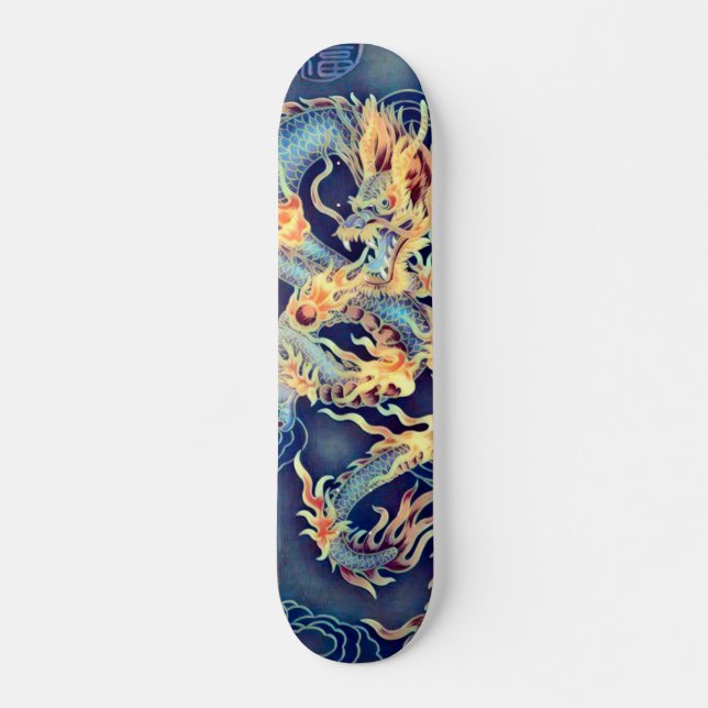 Chinese Chrome Dragon Element Custom Pro Board Skateboard (Front)