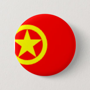 CHINESE COMMUNIST FLAG 6 CM ROUND BADGE