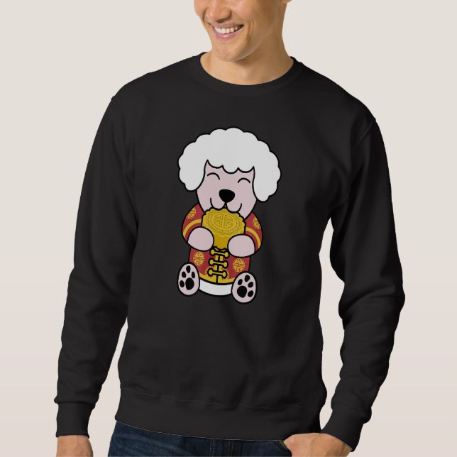 Chinese Costume Mooncake Poodle Dog Sweatshirt (Front)
