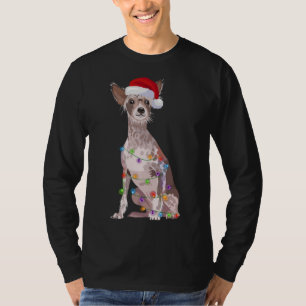 Chinese Crested Christmas Lights Xmas Dog Lover T-Shirt
