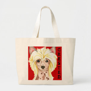 Chinese Crested Colour Block Large Tote Bag