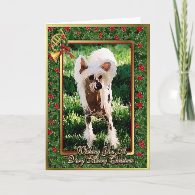 Chinese Crested Dog Blank Christmas Card (Front)