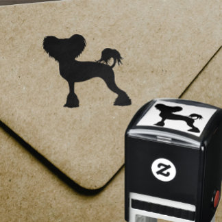 Chinese Crested Dog Breed Silhouette Crestie Self-inking Stamp