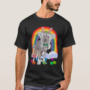 Chinese Crested Dog Easter Eggs Bunny Rabbit Ears T-Shirt