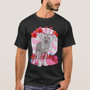 Chinese Crested Dog Heart Valentine Day Decor Gift T-Shirt
