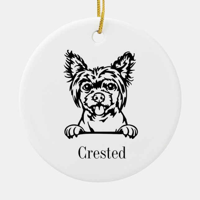 Chinese Crested dog ornament (Front)