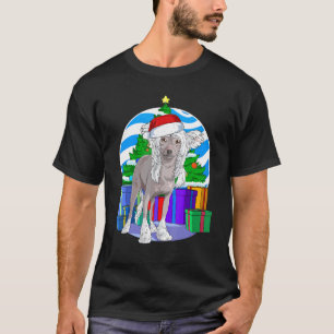 Chinese Crested Dog Santa Christmas Tree Decor T-Shirt