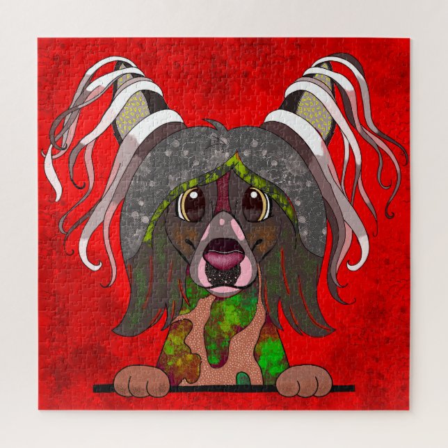 Chinese Crested Dog ugly face Jigsaw Puzzle (Vertical)