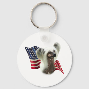 Chinese Crested Flag - Keychain