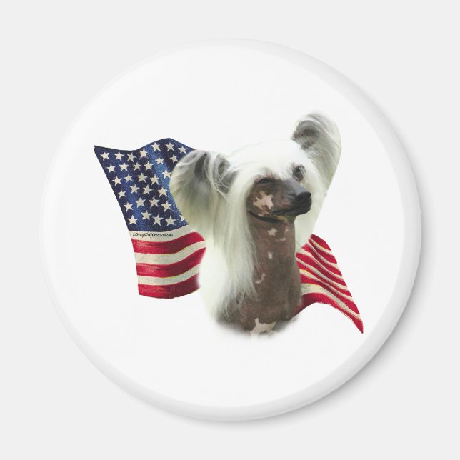 Chinese Crested Flag - Magnet (Front)
