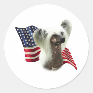 Chinese Crested Flag - Sticker