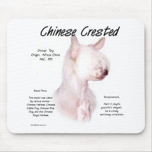 Chinese Crested (hairless) History Design Mouse Pad