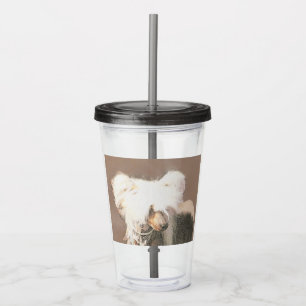 Chinese Crested Hairless Painting Original Dog Art Acrylic Tumbler