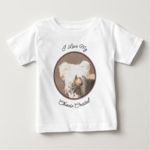 Chinese Crested Hairless Painting Original Dog Art Baby T-Shirt