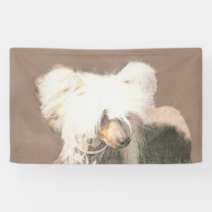 Chinese Crested Hairless Painting Original Dog Art Banner