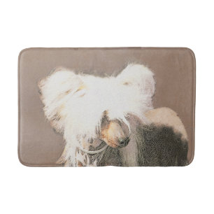 Chinese Crested Hairless Painting Original Dog Art Bath Mat