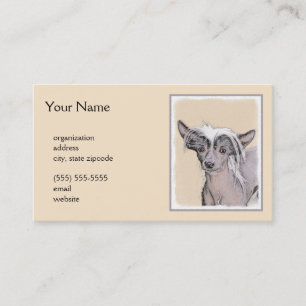 Chinese Crested Hairless Painting Original Dog Art Business Card