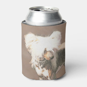Chinese Crested Hairless Painting Original Dog Art Can Cooler