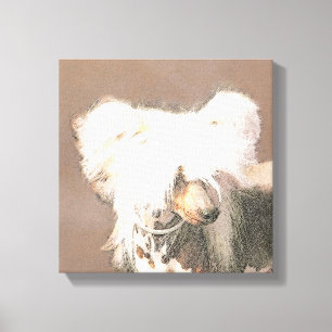 Chinese Crested Hairless Painting Original Dog Art Canvas Print