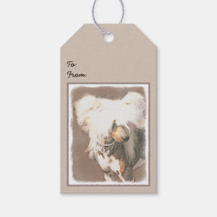 Chinese Crested Hairless Painting Original Dog Art Gift Tags