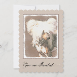 Chinese Crested Hairless Painting Original Dog Art Invitation