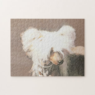 Chinese Crested Hairless Painting Original Dog Art Jigsaw Puzzle