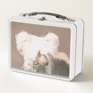 Chinese Crested Hairless Painting Original Dog Art Metal Lunch Box