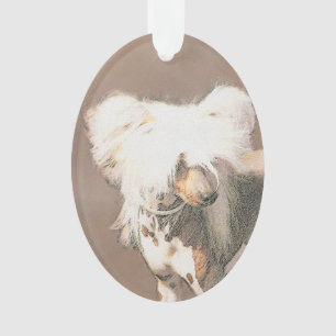 Chinese Crested Hairless Painting Original Dog Art Ornament