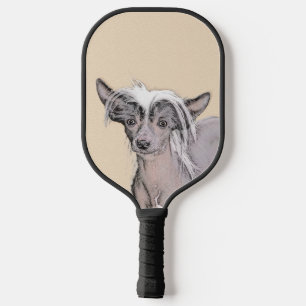 Chinese Crested Hairless Painting Original Dog Art Pickleball Paddle