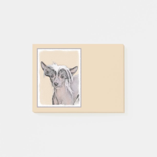Chinese Crested Hairless Painting Original Dog Art Post-it Notes (Front)
