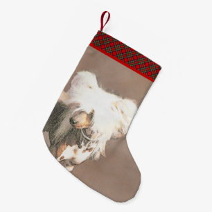 Chinese Crested Hairless Painting Original Dog Art Small Christmas Stocking