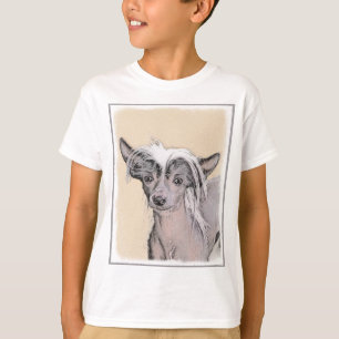 Chinese Crested Hairless Painting Original Dog Art T-Shirt
