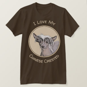 Chinese Crested Hairless Painting Original Dog Art T-Shirt