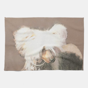 Chinese Crested Hairless Painting Original Dog Art Tea Towel