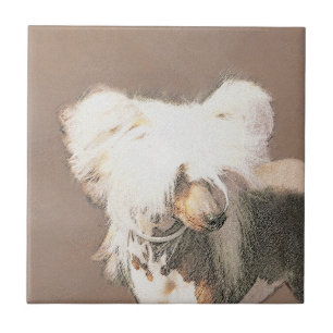 Chinese Crested Hairless Painting Original Dog Art Tile