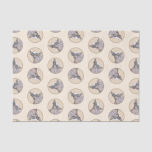 Chinese Crested Hairless Painting Original Dog Art Tissue Paper
