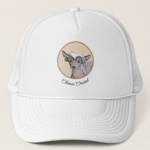 Chinese Crested Hairless Painting Original Dog Art Trucker Hat