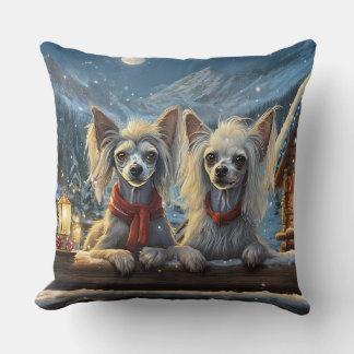 Chinese Crested Holiday Design By Rich AMeN Gill Cushion