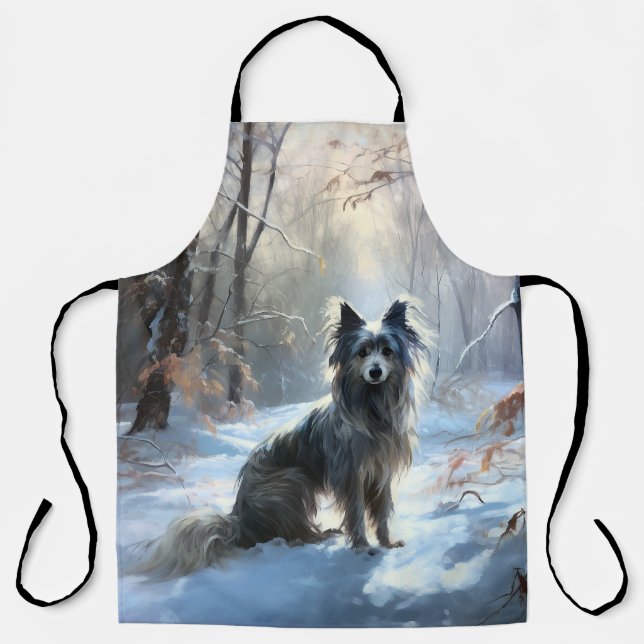 Chinese Crested Let It Snow Christmas Apron (Front)