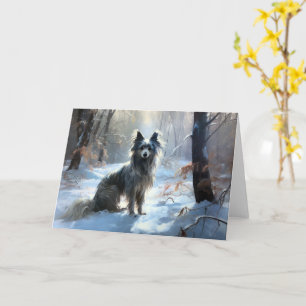 Chinese Crested Let It Snow Christmas Card