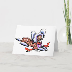 Chinese Crested Love Bucket Valentines Holiday Card