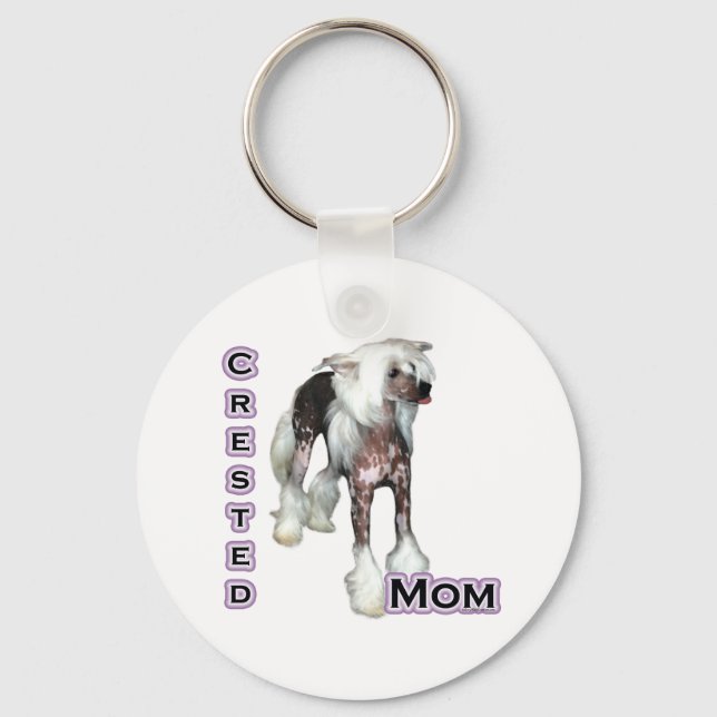 Chinese Crested Mum 4 - Keychain (Front)