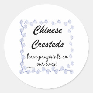 Chinese Crested Pawprints Sticker