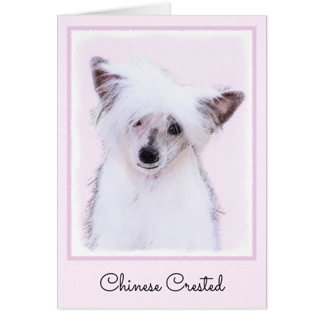 Chinese Crested Powderpuff Painting - Dog Art (Front)