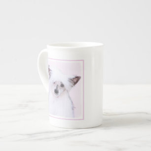 Chinese Crested Powderpuff Painting - Dog Art Bone China Mug