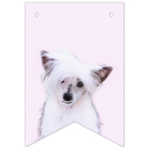 Chinese Crested Powderpuff Painting - Dog Art Bunting