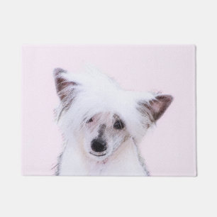 Chinese Crested Powderpuff Painting - Dog Art Doormat